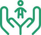 hands holding child icon